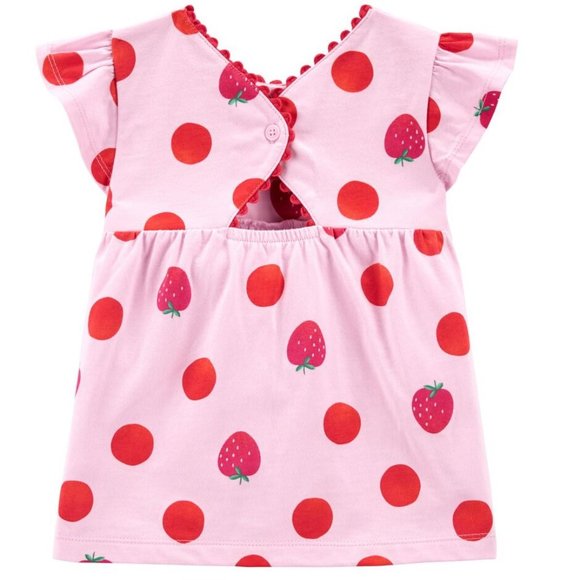 Carter's Baby Girls 2 pc Strawberry Top & Knit Denim Legging Set Size 6 Mo NWT - Picture 2 of 7